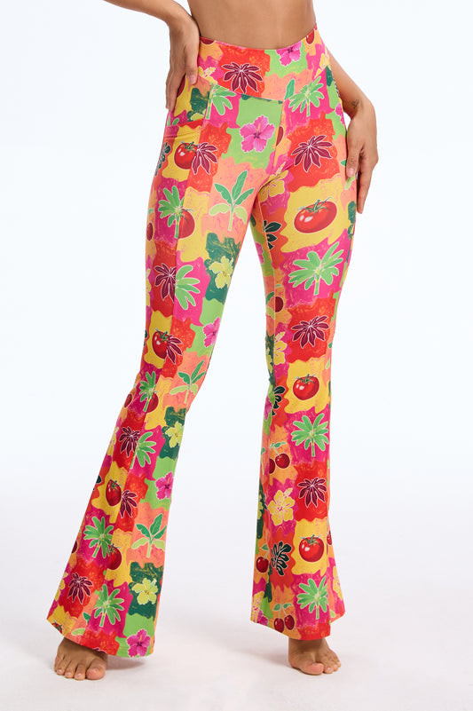 Wild Tropic High-waisted Flare Leggings SILVERWIND