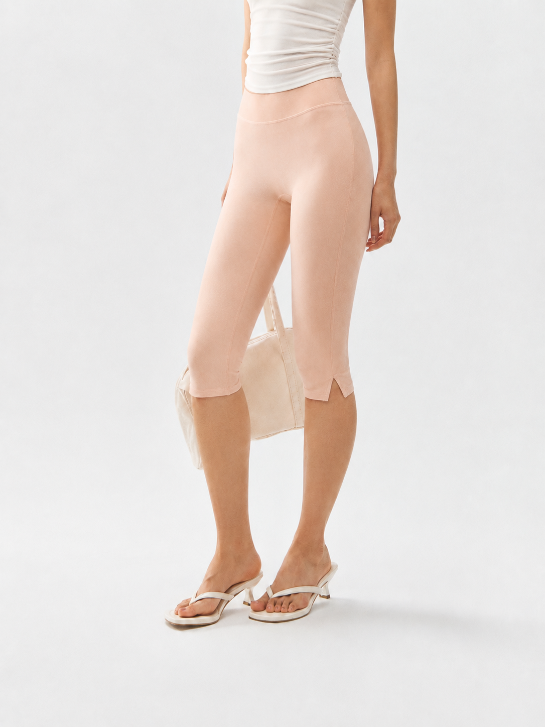 SnugFit Soft High-Waisted Sculpting Capri Yoga Leggings-SILVERWIND