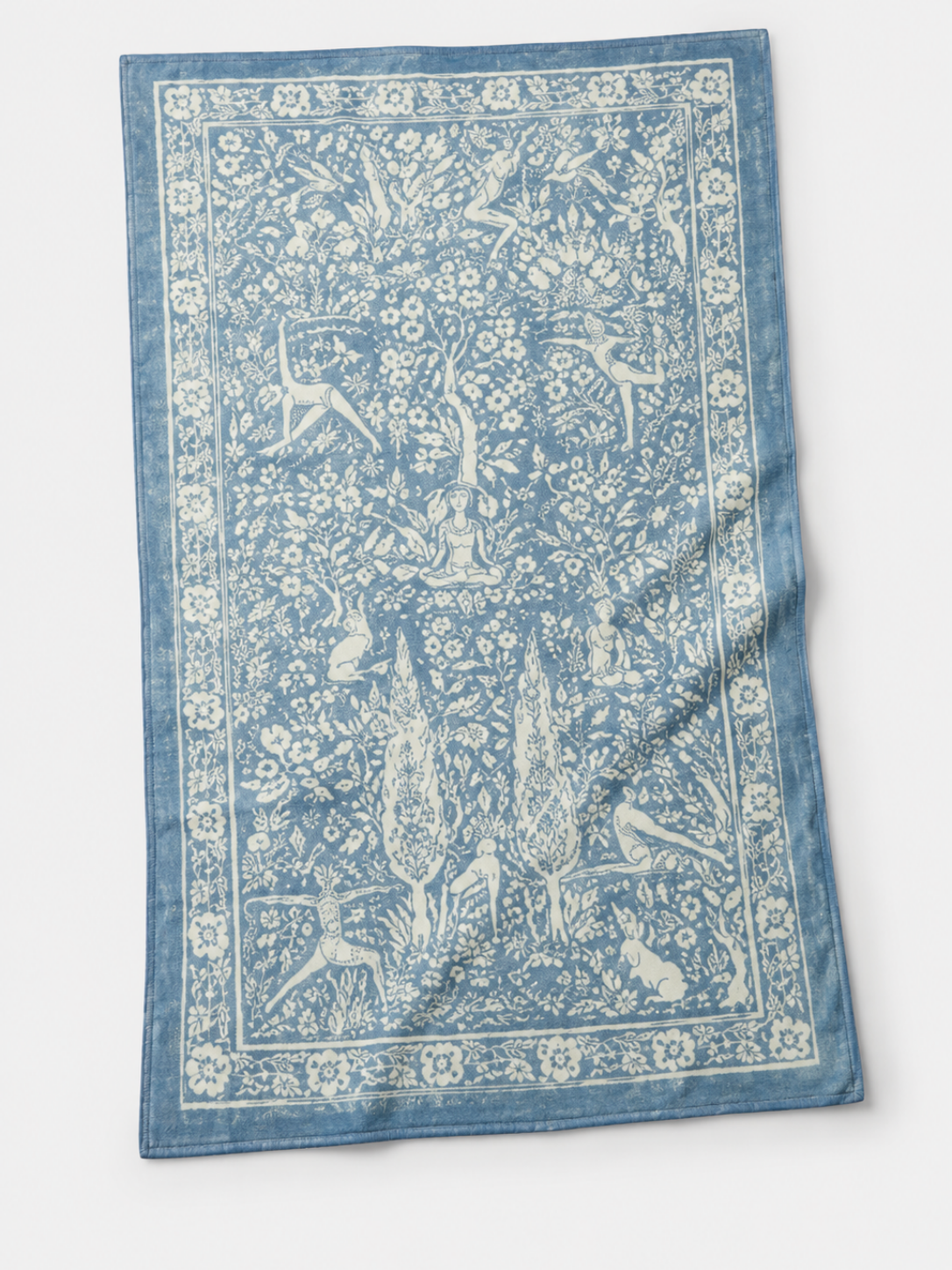 Blue Bunny Double-Sided Print Yoga Hand Towel