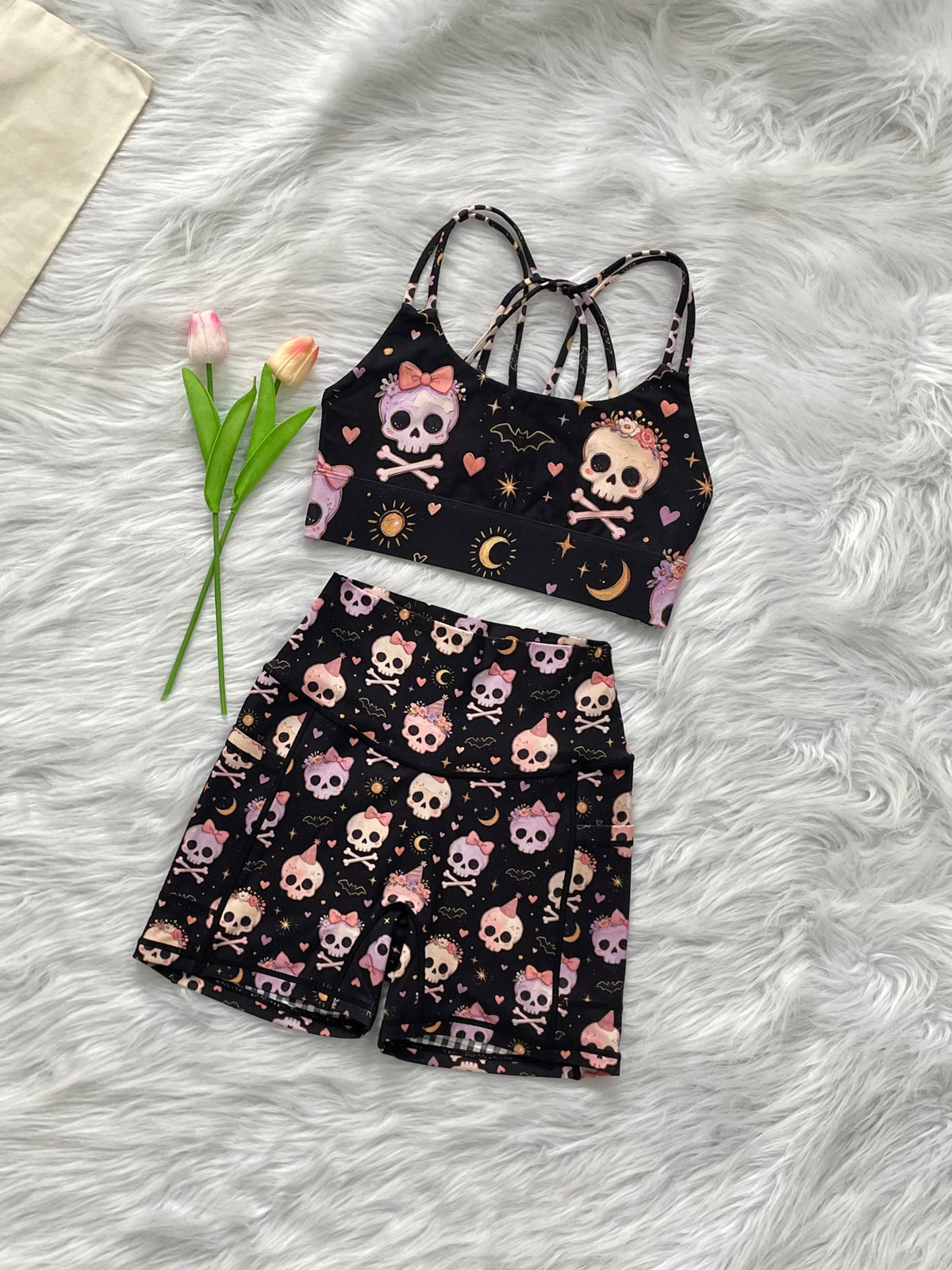 Black Skulls Limited Workout Set-MYSILVERWIND