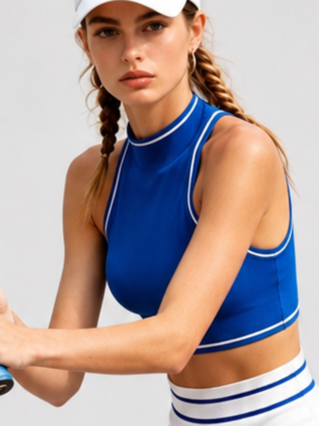 Acevia High-Neck Cropped Tennis Top SILVERWIND