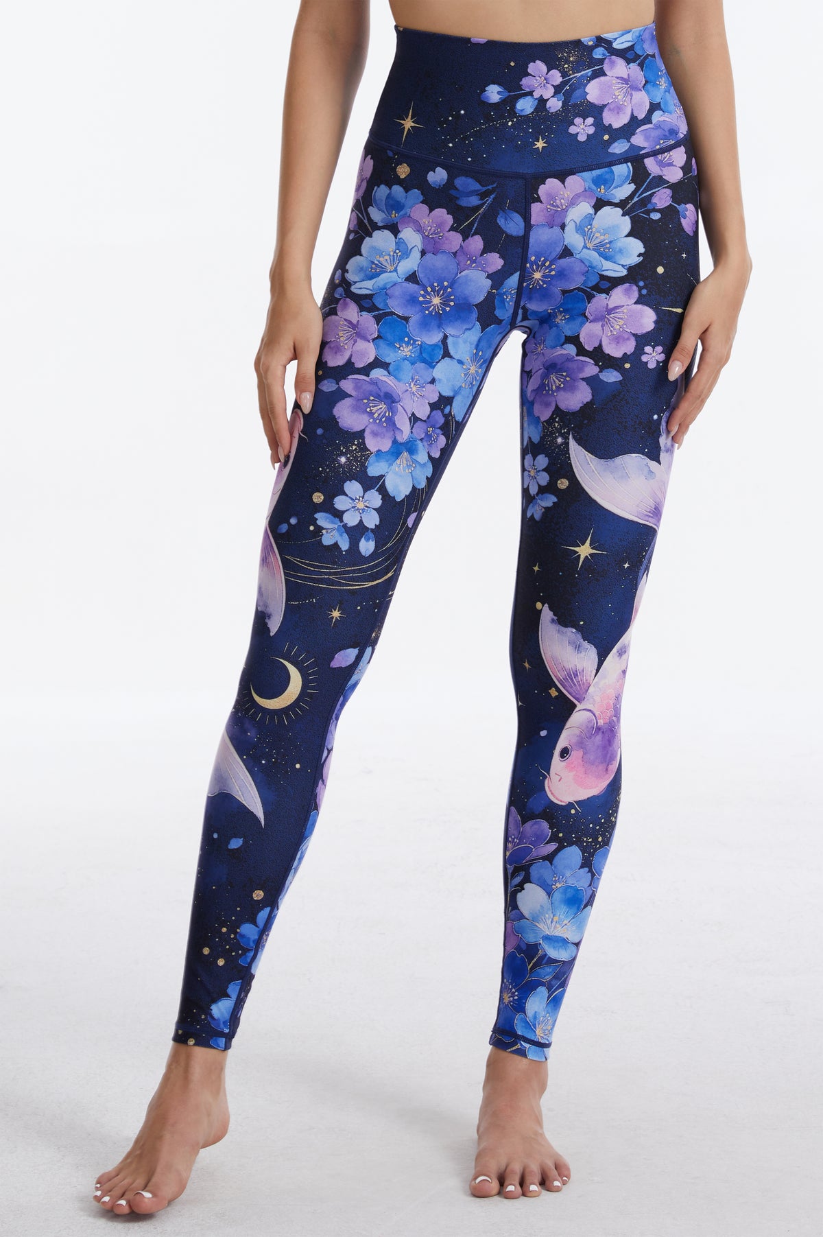 Galactic Koi High-waisted Leggings-MYSILVERWIND