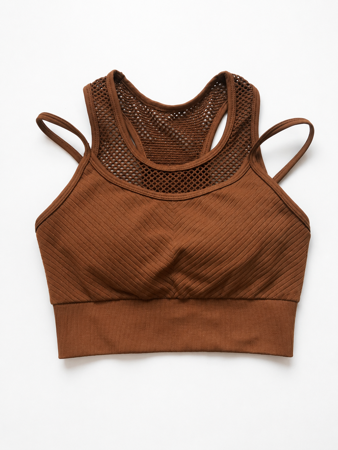 Seamless Padded Sports Bra with Breathable Mesh Detail SILVERWIND