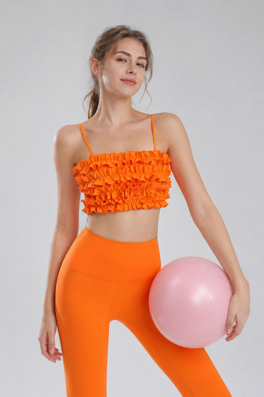 RuffleMuse Lettuce-Edge Backless Pilates Set - MYSILVERWIND