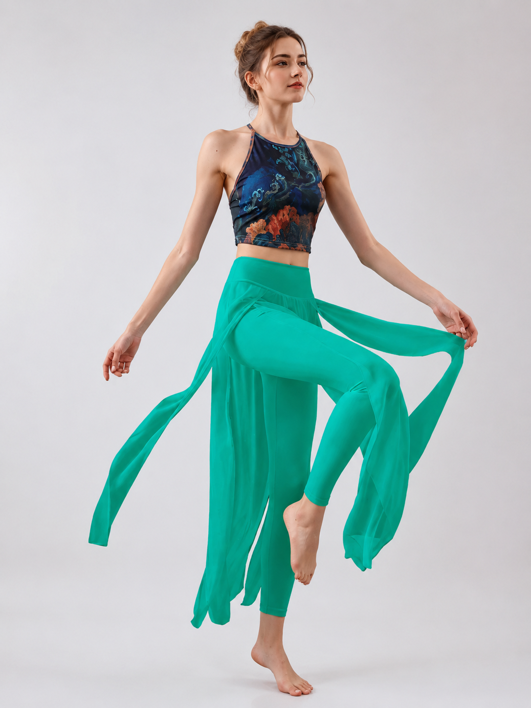 Dunara Flying Apsara Chiffon Yoga Set SILVERWIND