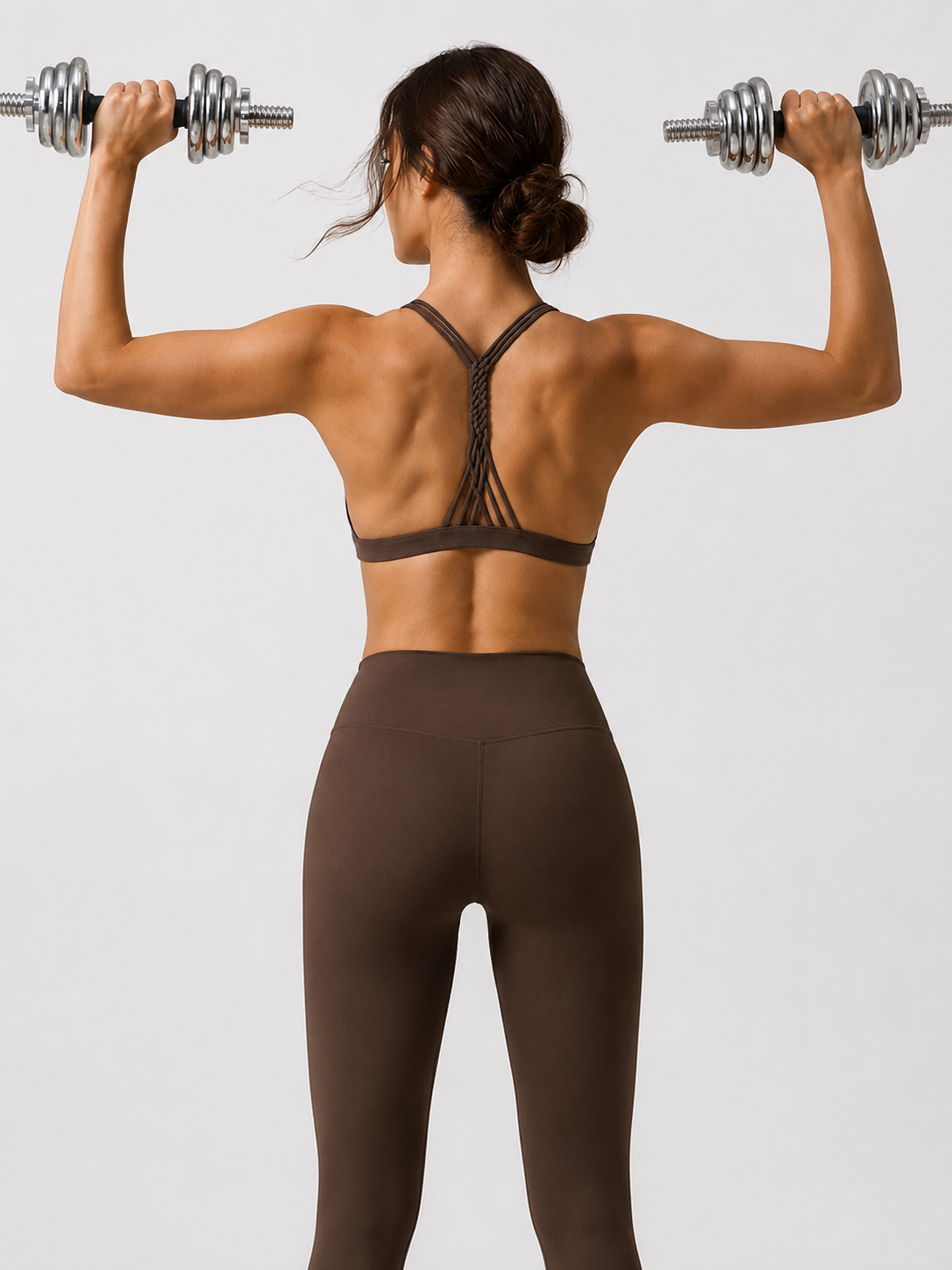 ReViva Padded Open-Back Pilates Tank Bra SILVERWIND