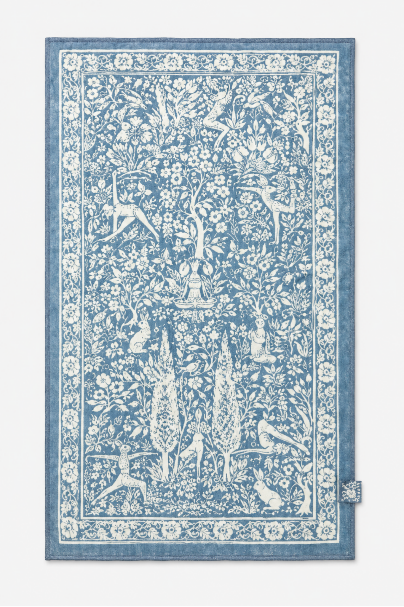 Blue Bunny Double-Sided Print Yoga Hand Towel