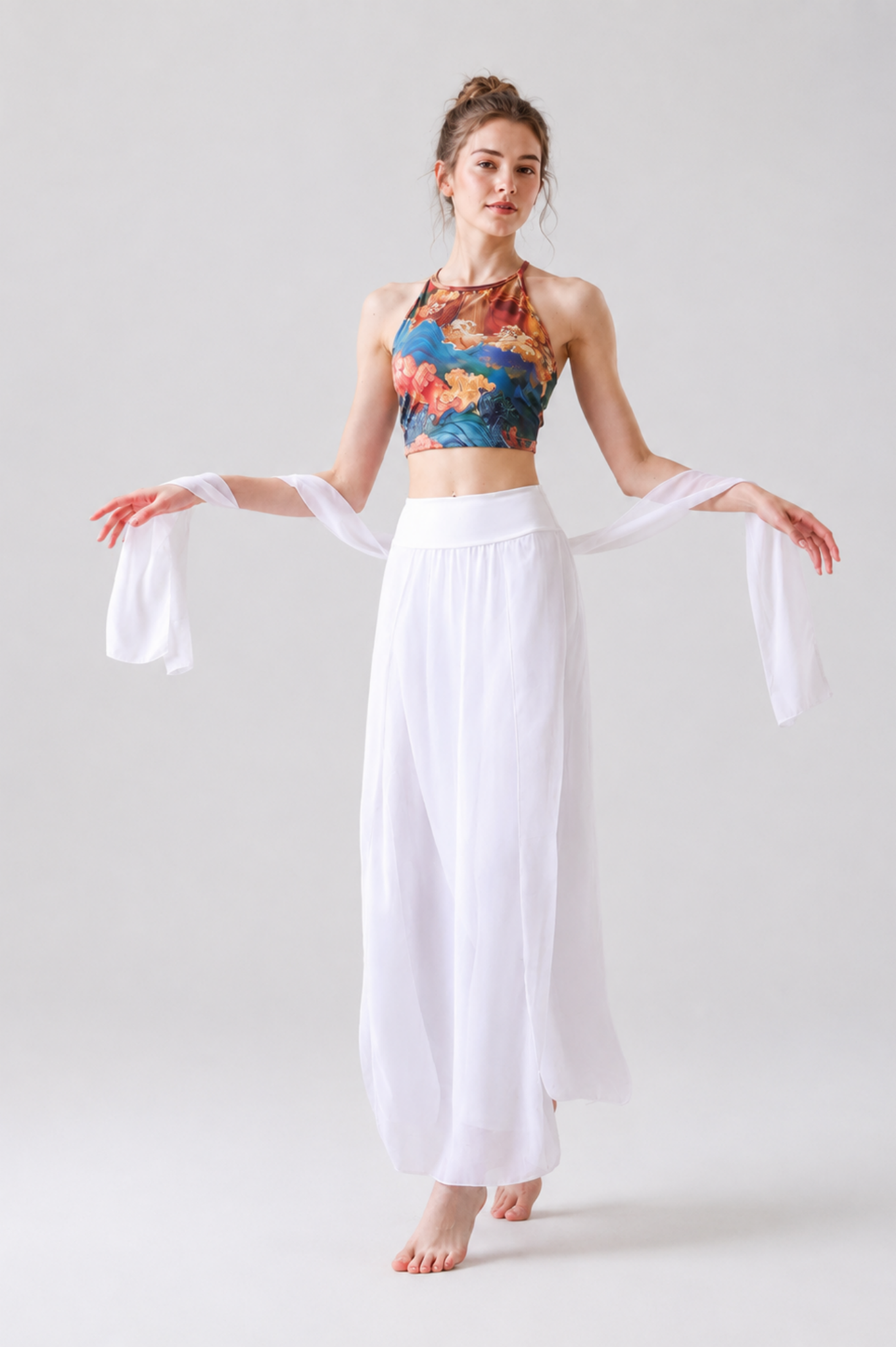 Dunara Flying Apsara Chiffon Yoga Set SILVERWIND