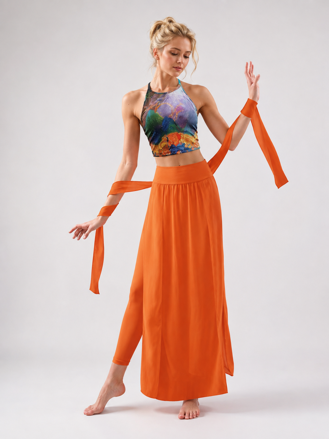 Dunara Flying Apsara Chiffon Yoga Set SILVERWIND