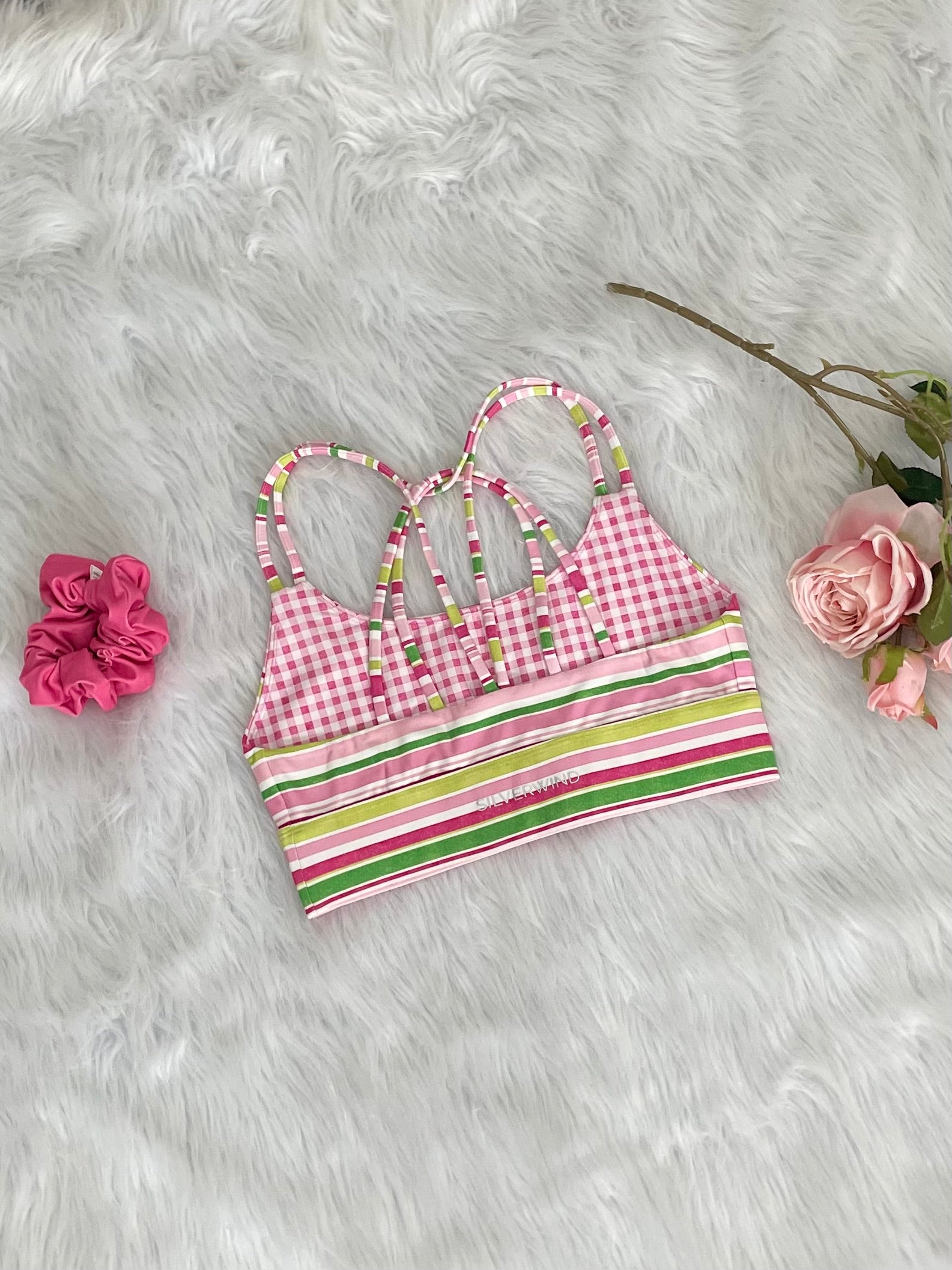 Retro Candy Stripe Workout Set-SILVERWIND
