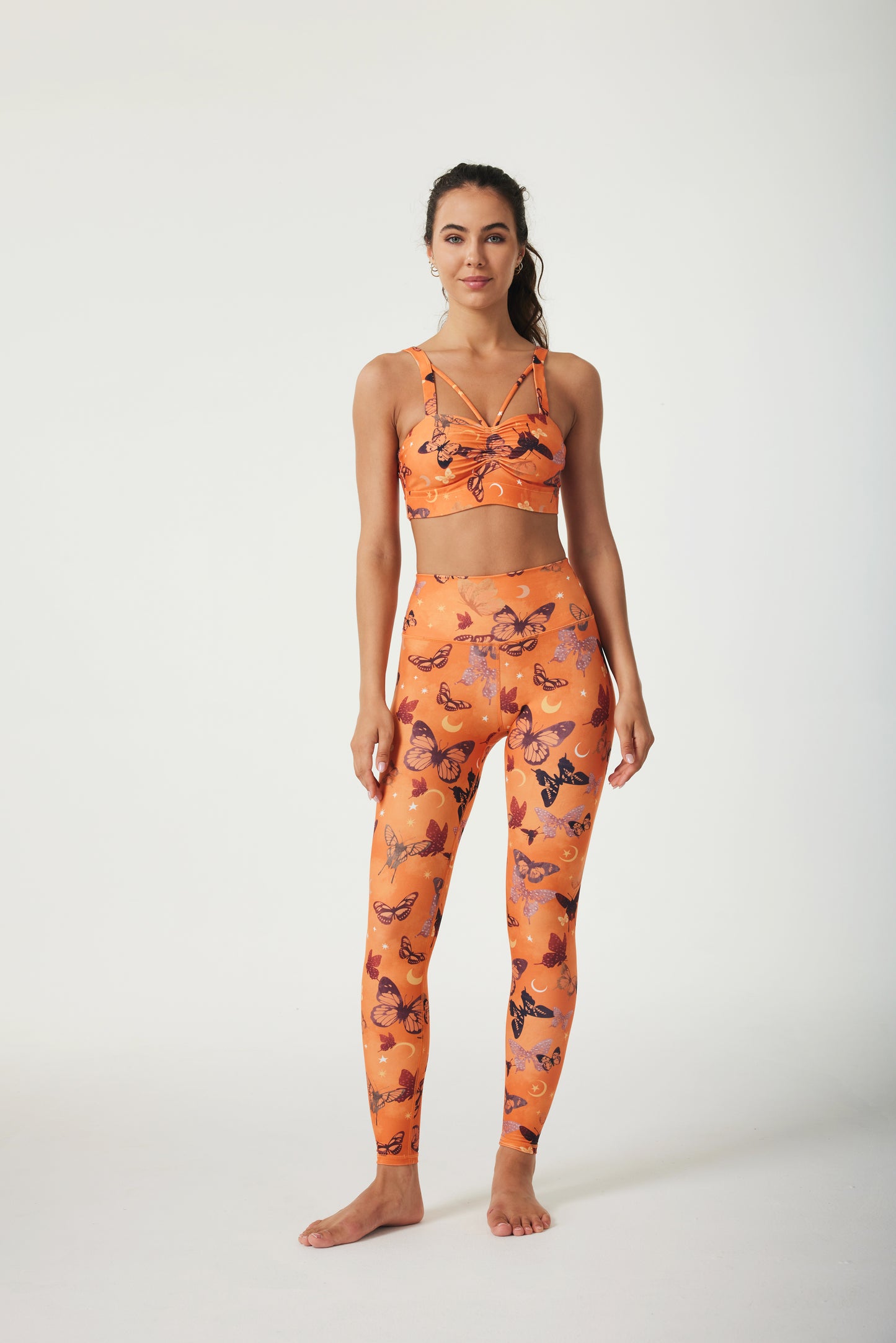 Glory Butterfly Sportswear Set - Vibrant Orange