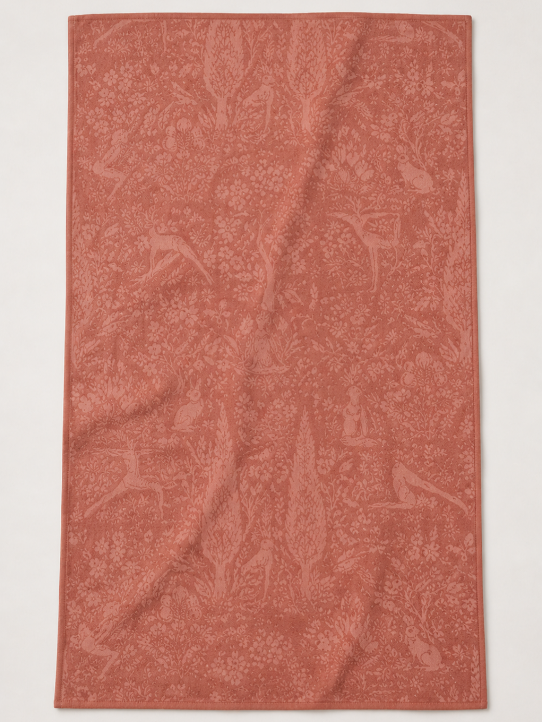 Brick Red Bunny Double-Sided Print Yoga Hand Towel
