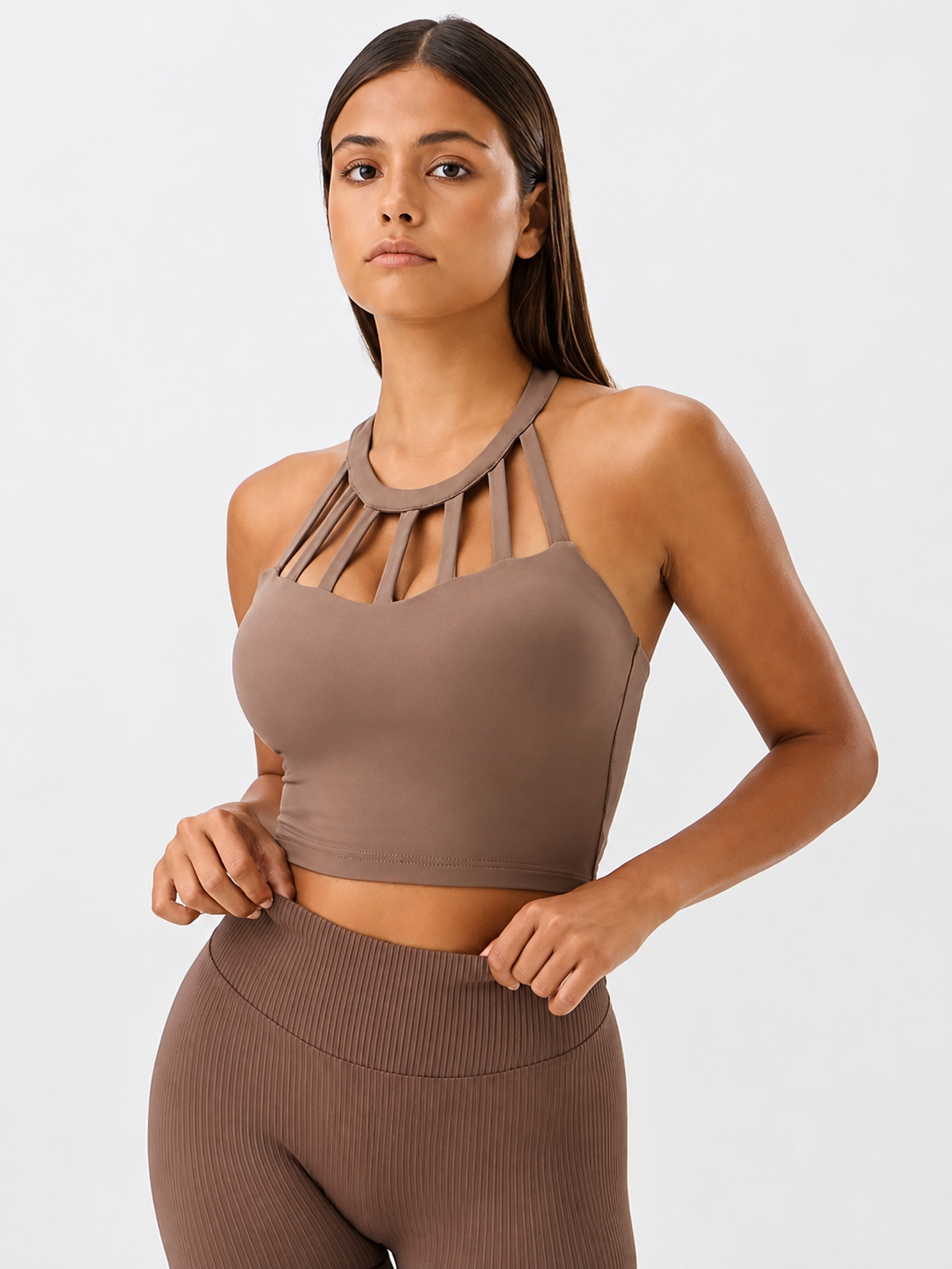Radiance High-Neck Cutout Light-Support Sports Bra