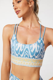 Adaline Bohemian Blue Pattern Strappy Bra