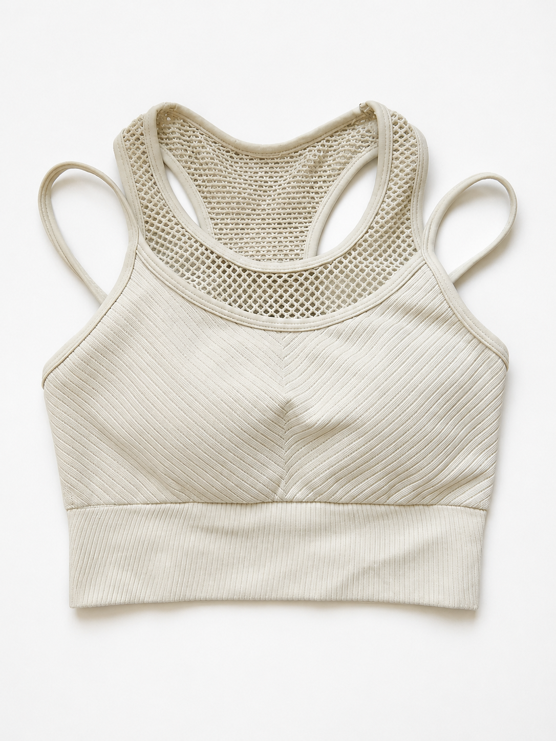 Seamless Padded Sports Bra with Breathable Mesh Detail SILVERWIND