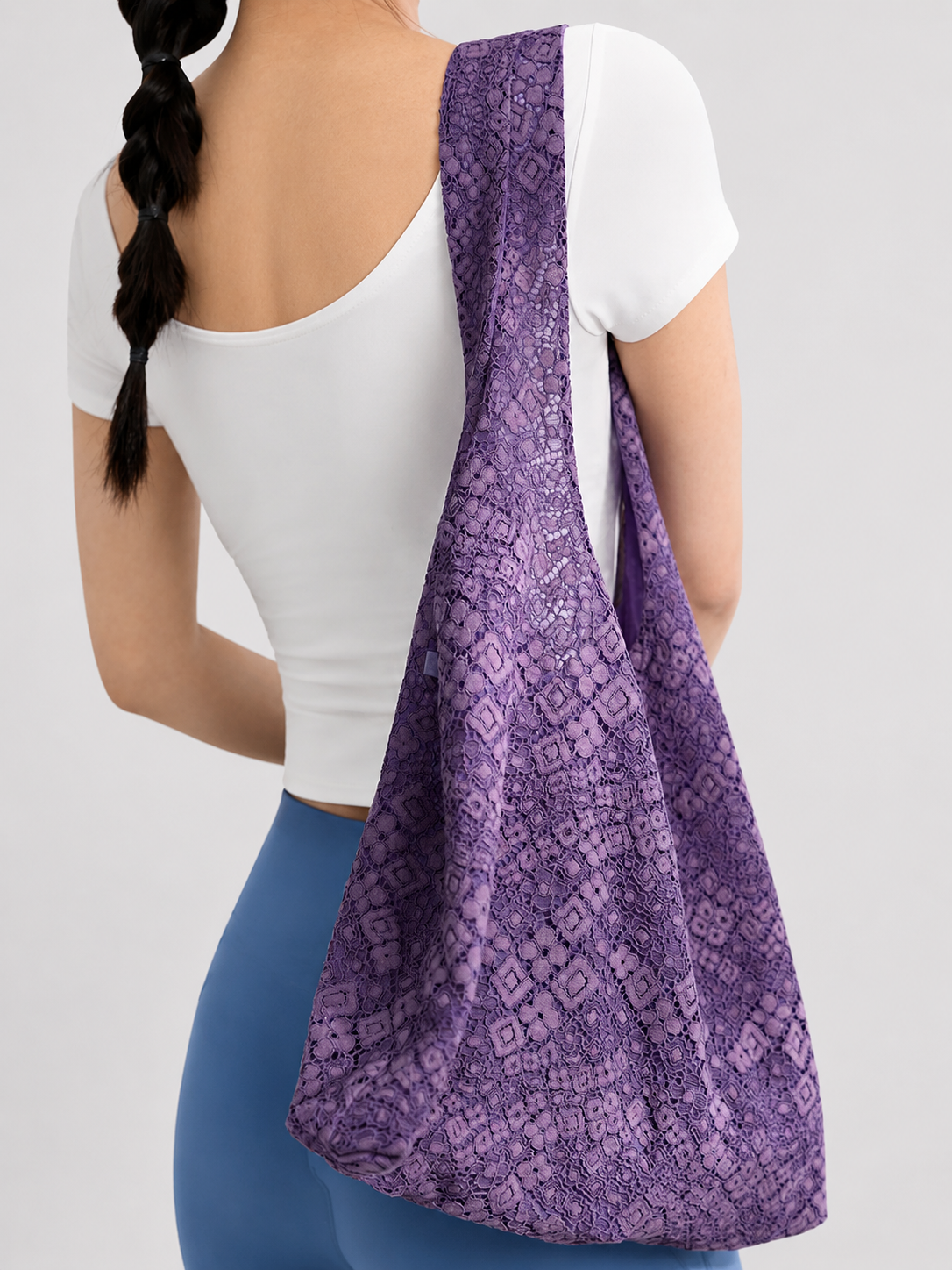 LunaLace Elegant Yoga Tote Bag SILVERWIND