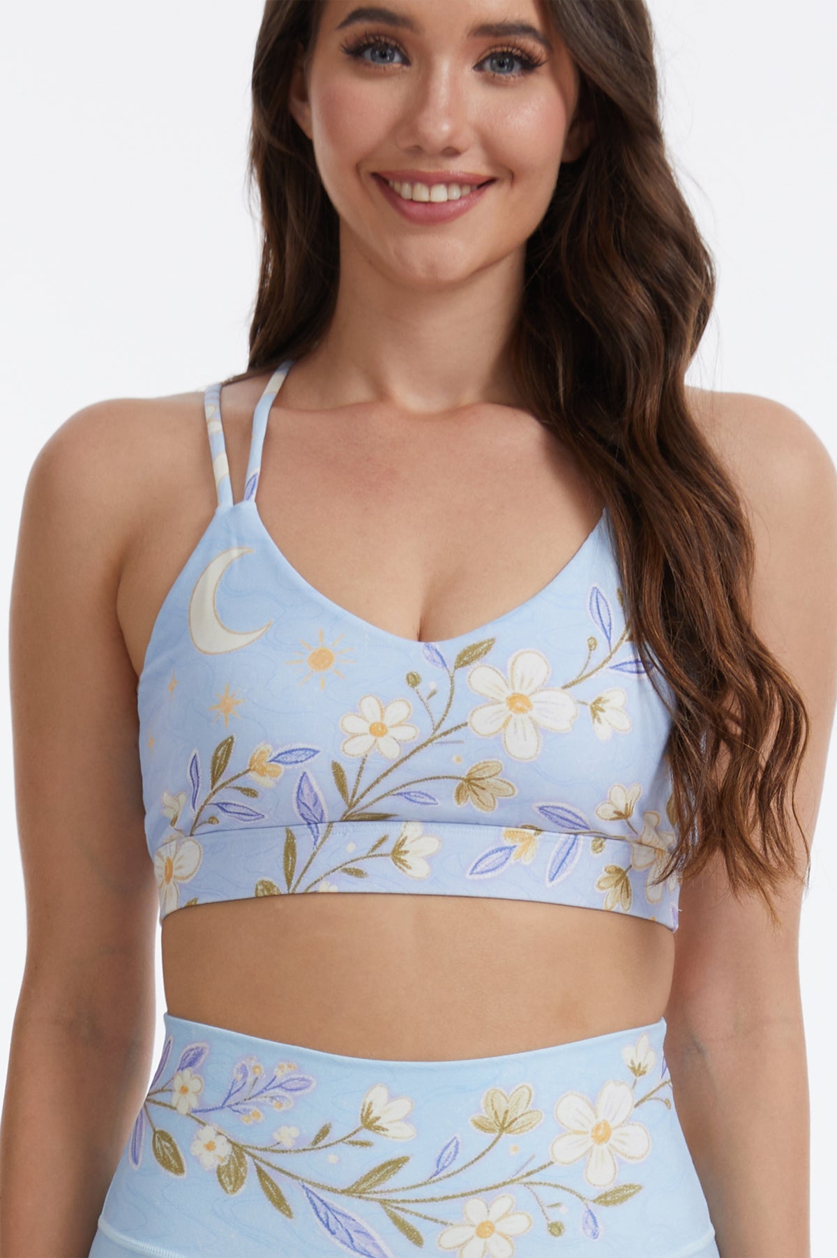 Blooming Lilac Backless Strappy Sports Bra SILVERWIND