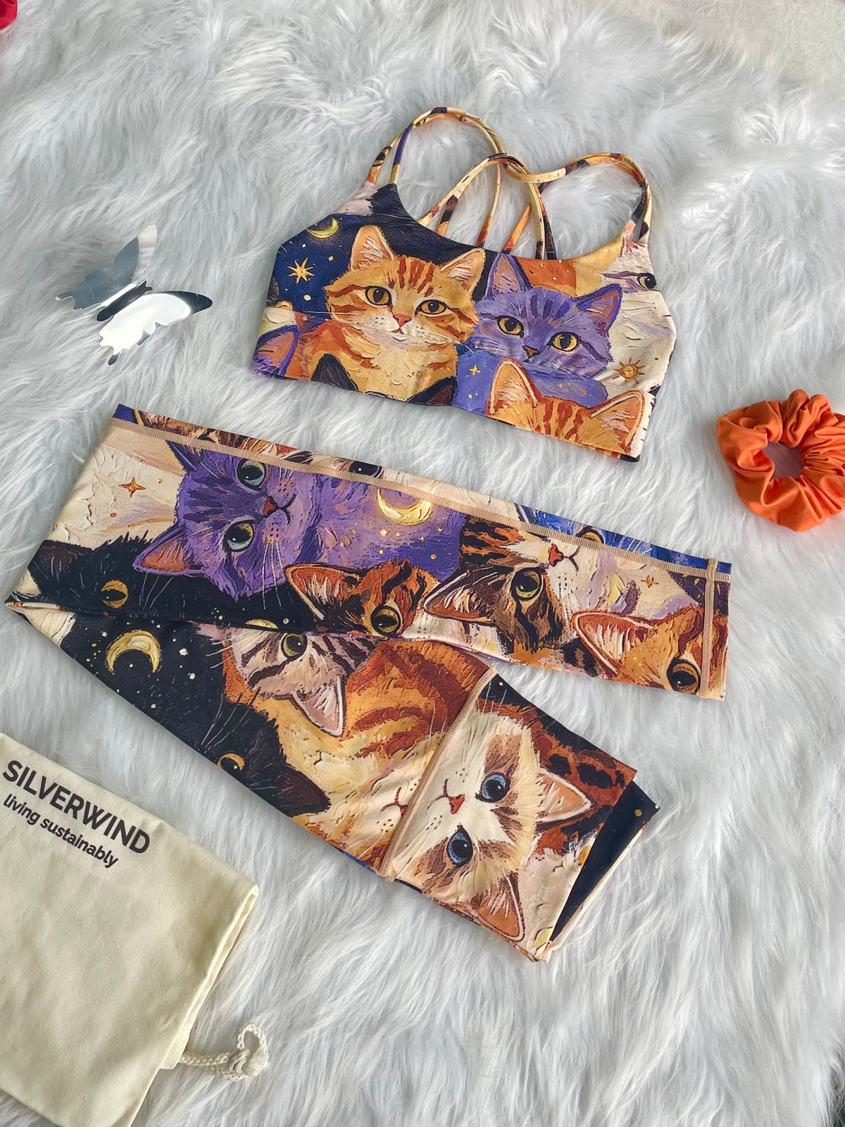Oil Paint Cats Limited Workout Set-MYSILVERWIND