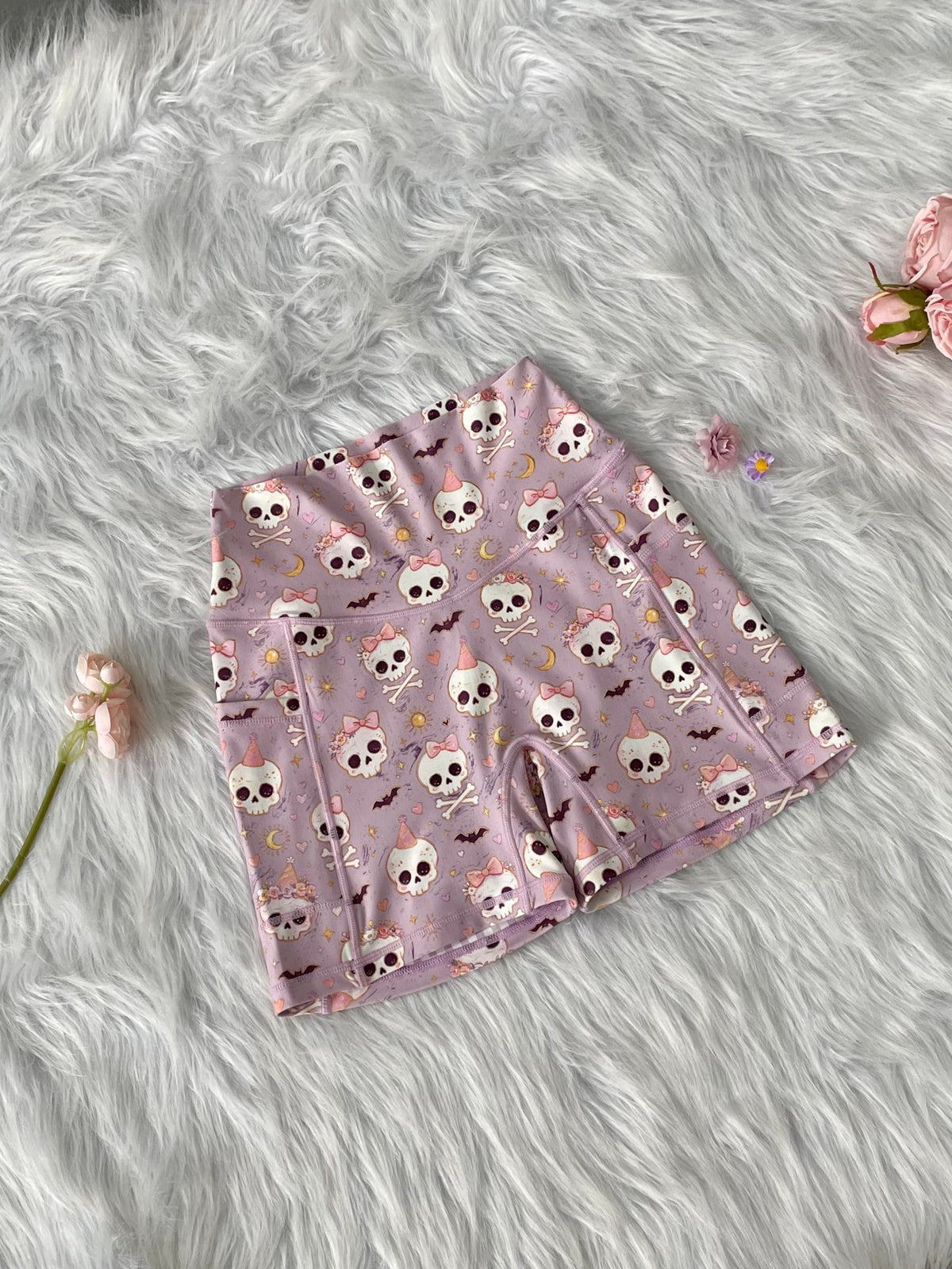 Pink Skill High-waisted Shorts-SILVERWIND