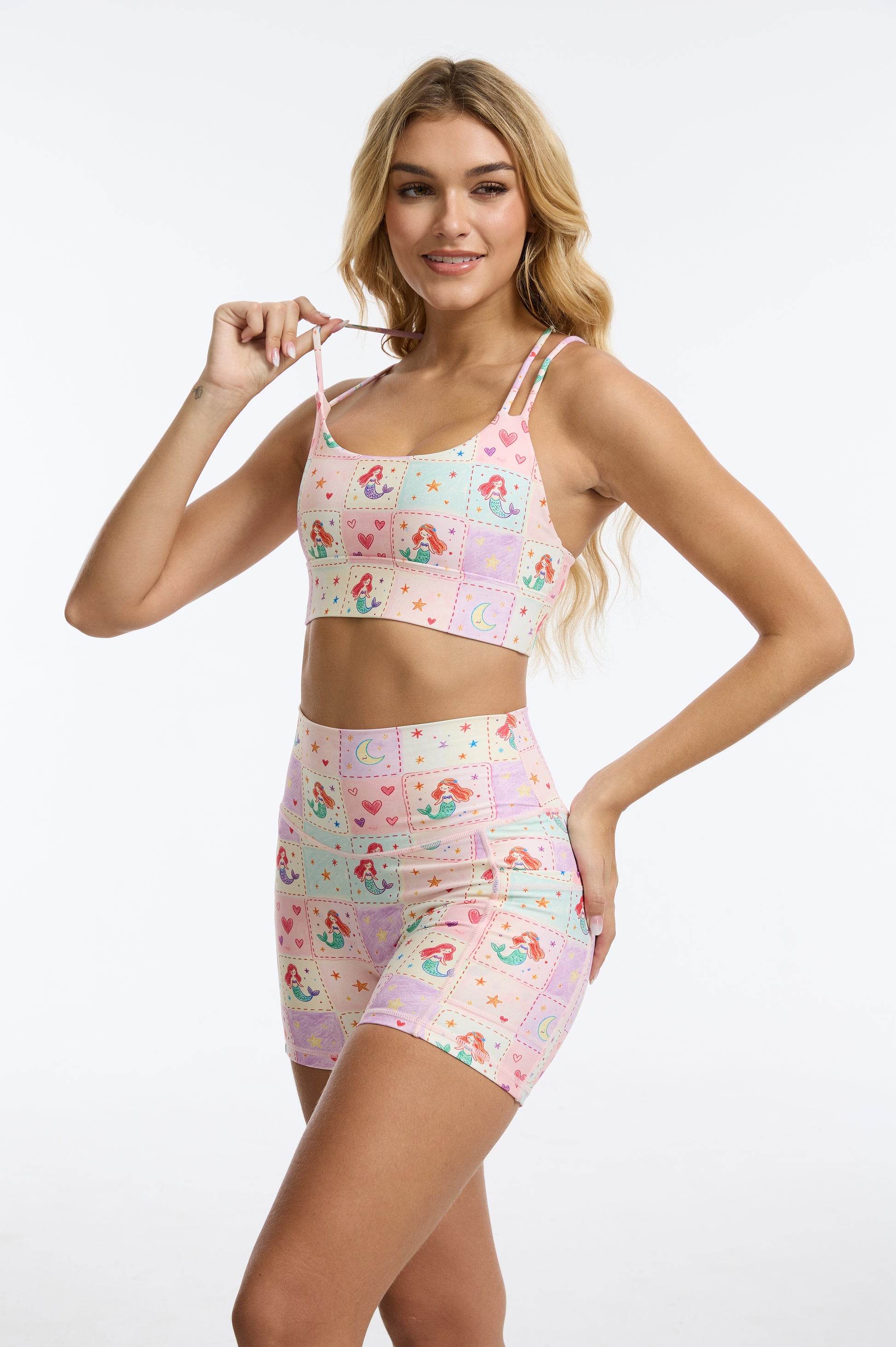Little Mermaid-Strappy Sports Bra SILVERWIND