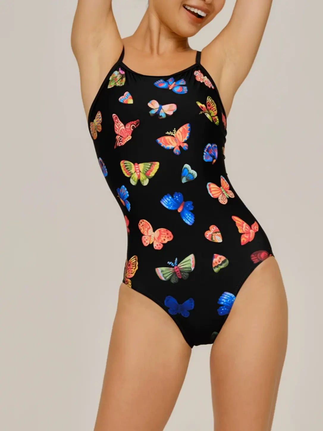 Fleurback Padded Open-Back Triangle One-Piece Training Swimsuit