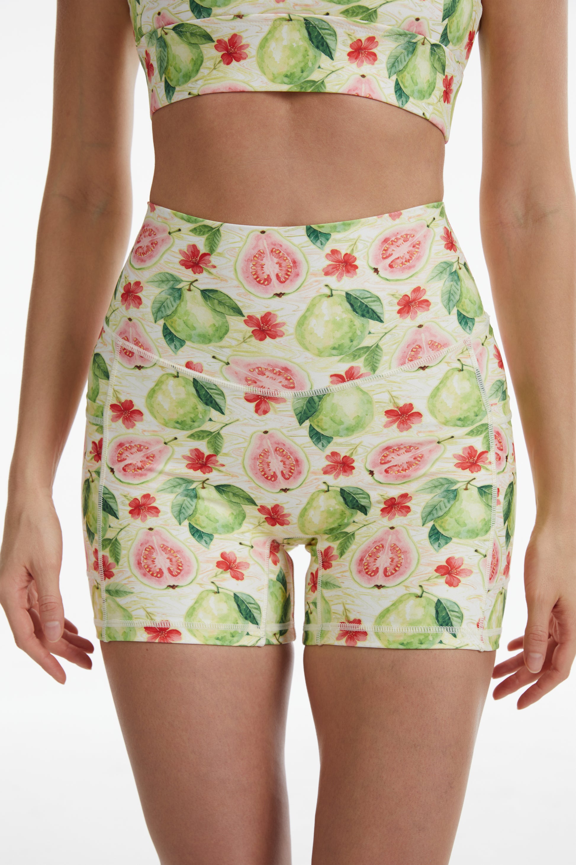 Guava High-waisted Shorts With Pockets