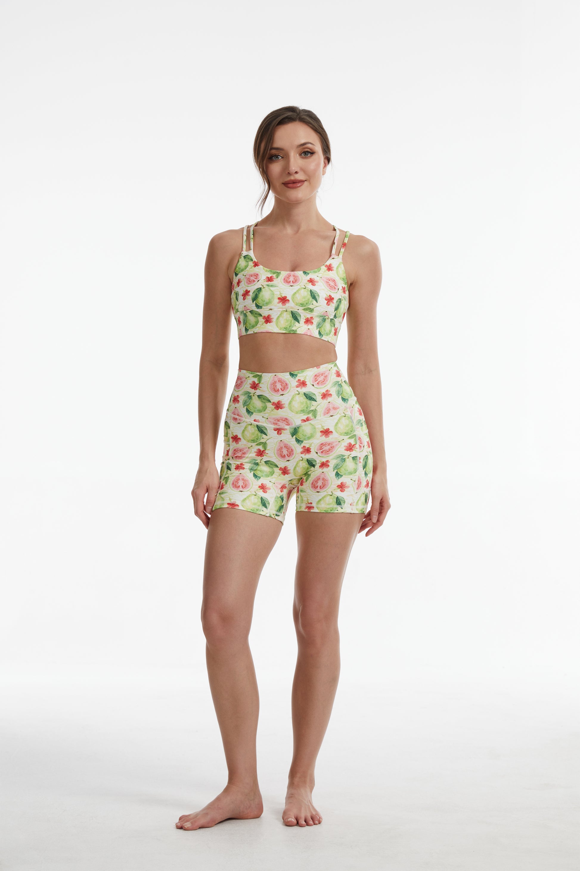 Guava High-waisted Shorts With Pockets