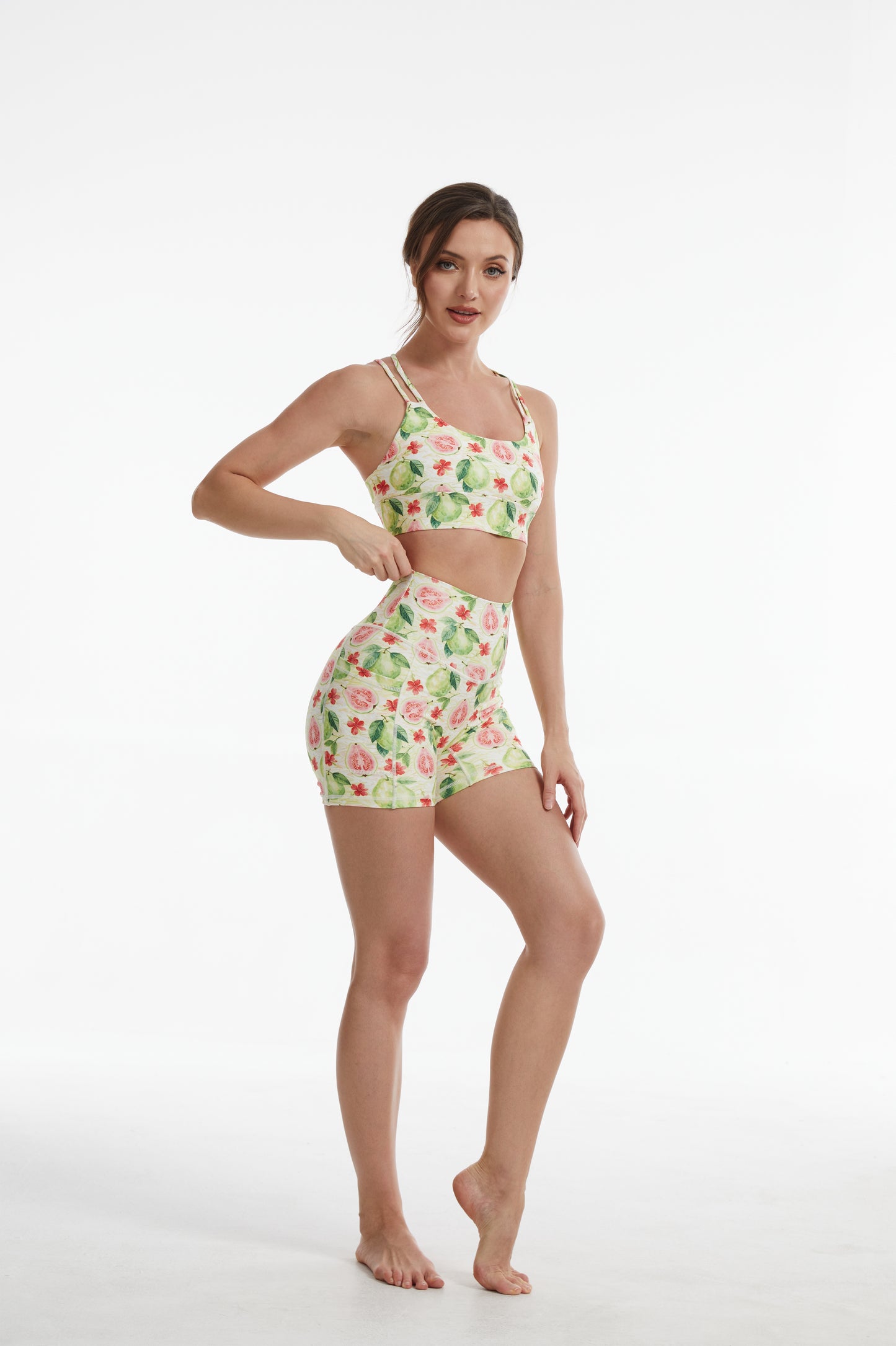 Guava High-waisted Shorts With Pockets