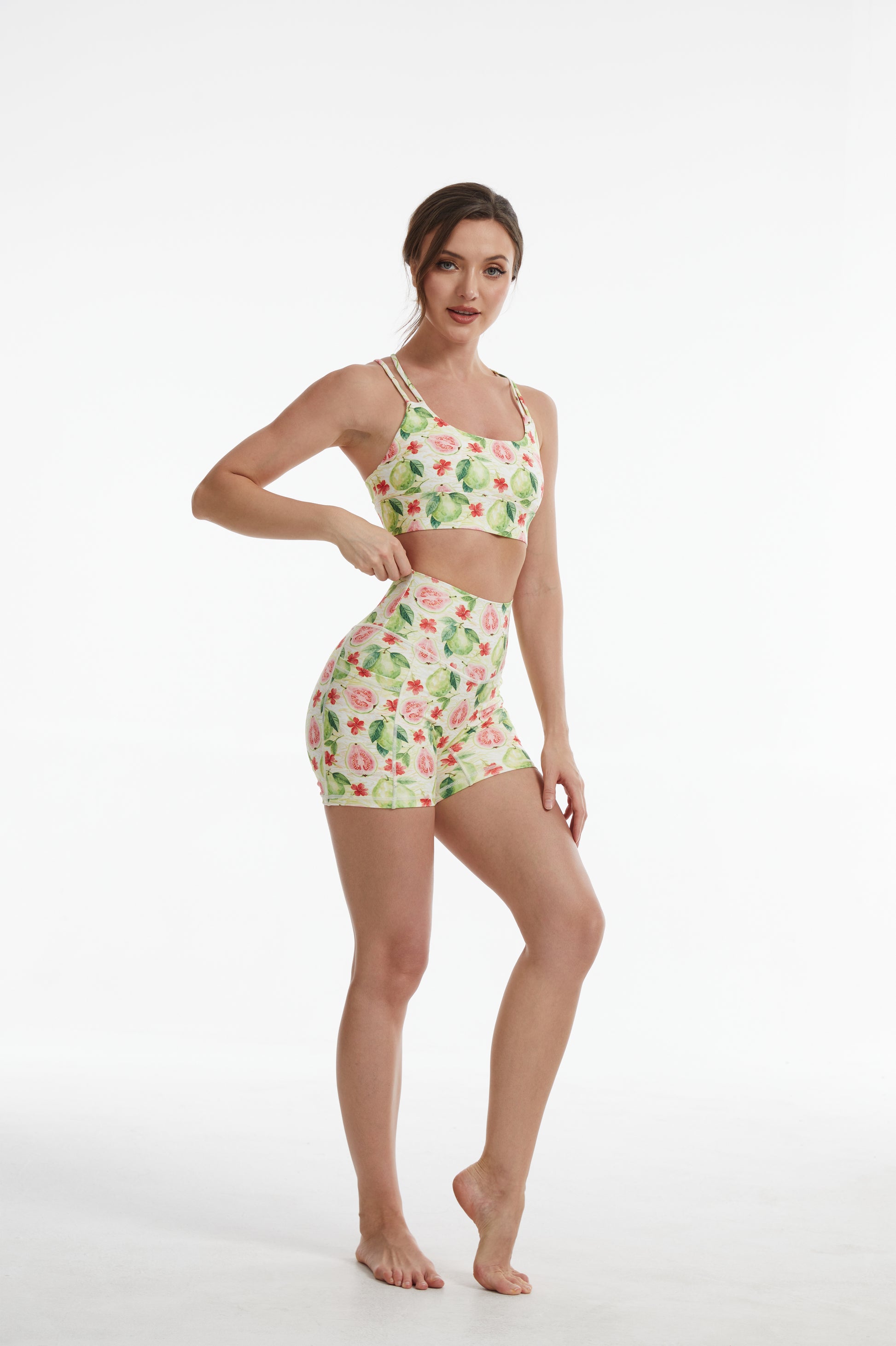 Guava High-waisted Shorts With Pockets