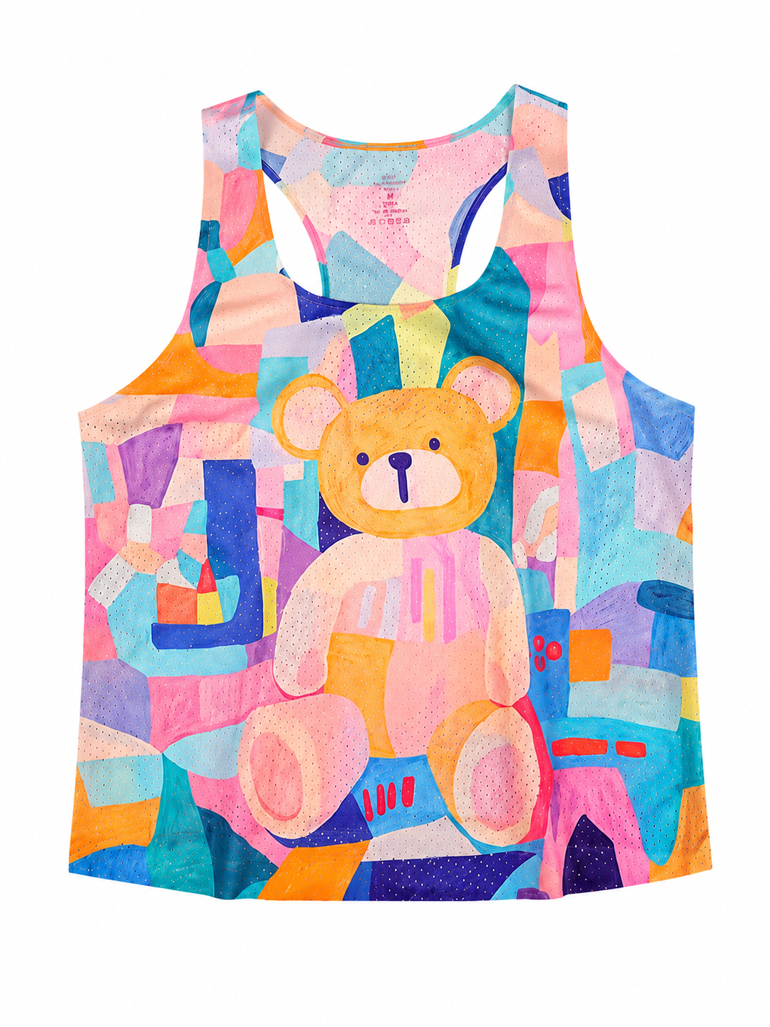 Color Pop Teddy Marathon Racerback Running Tank Performance Training Vest