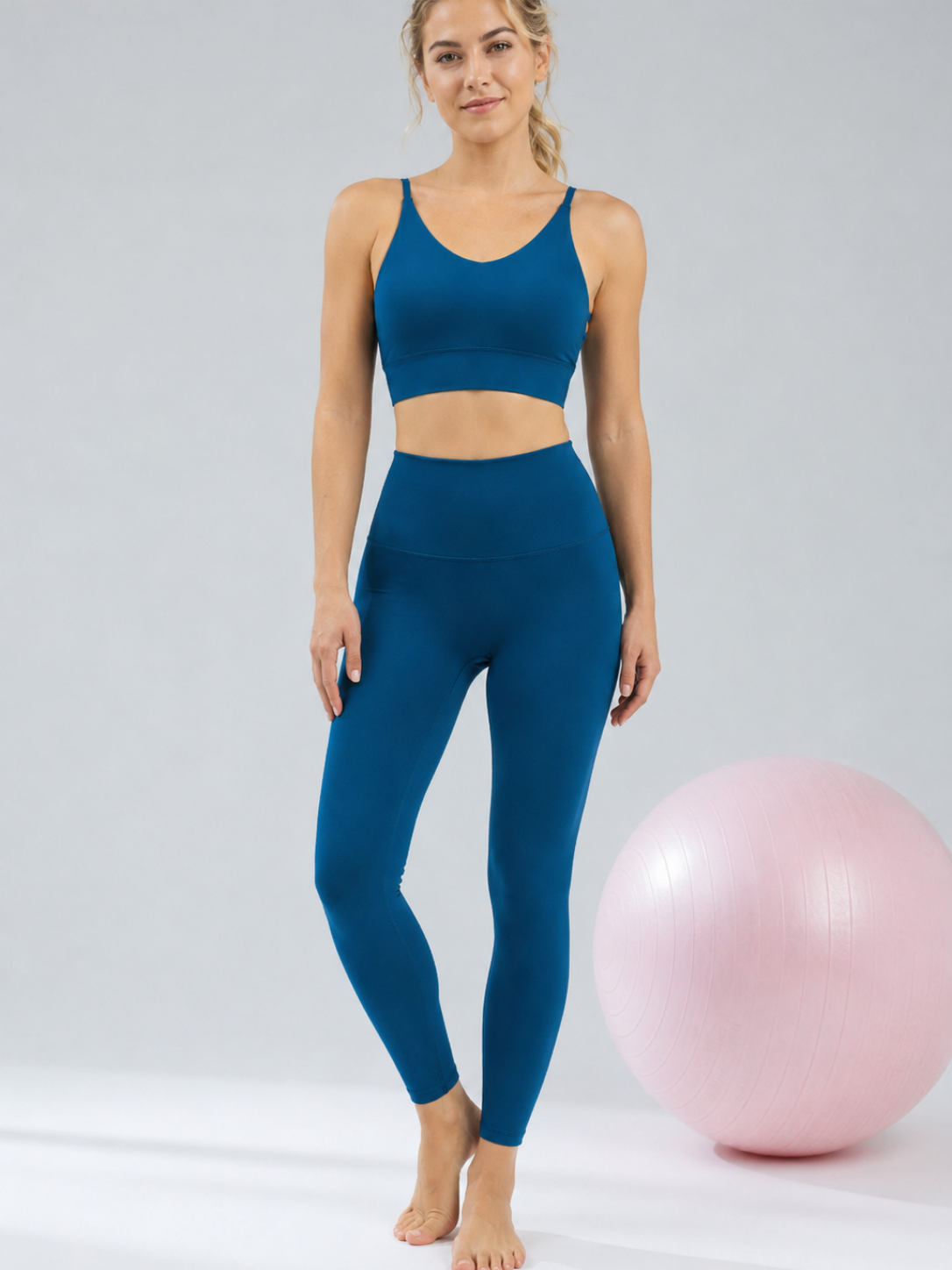 BackLuxe Cross-Back High-Waist Yoga Set