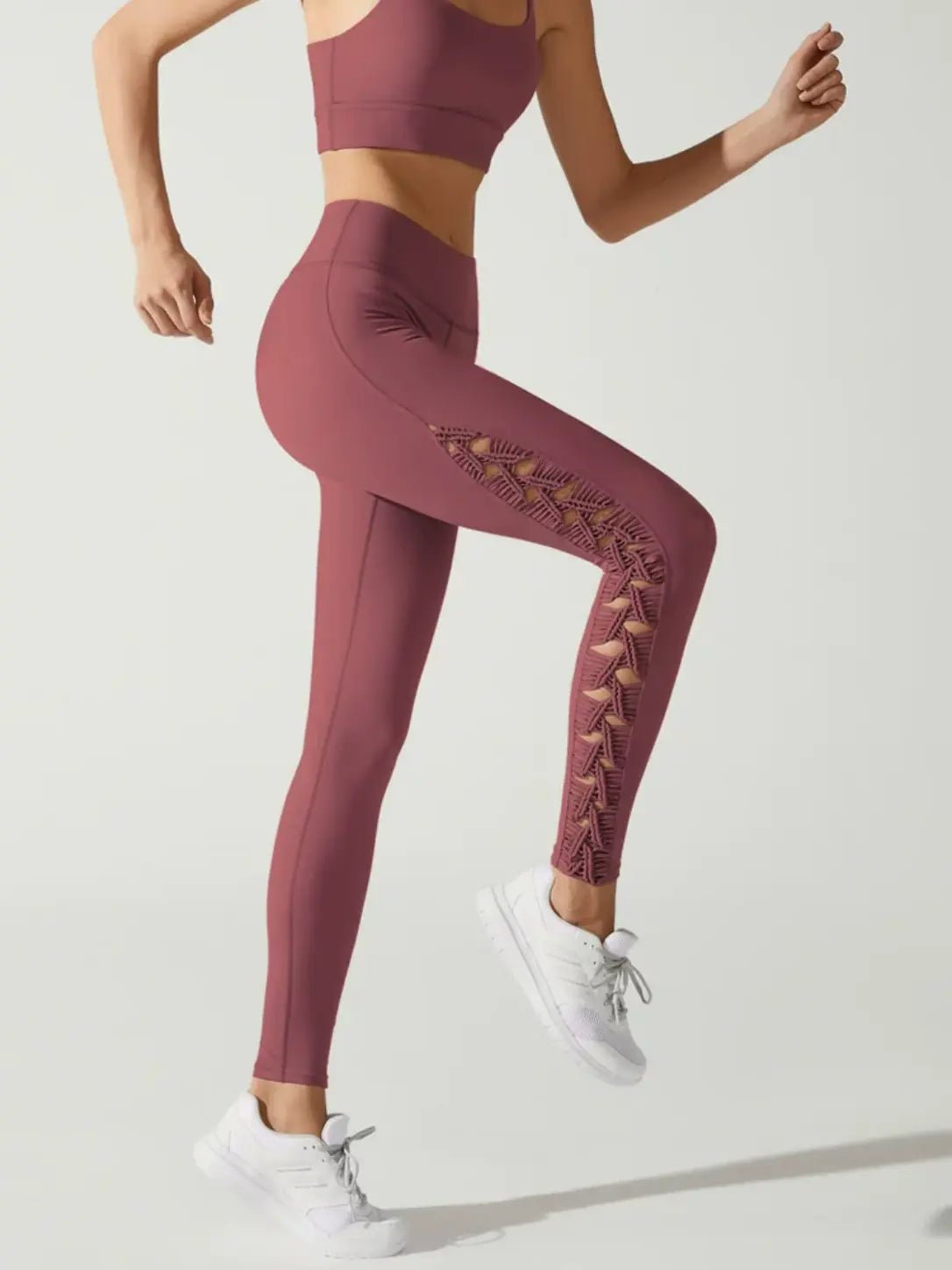 AeroWeave Handwoven High-Waist Cutout Capri Yoga Leggings - MYSILVERWIND