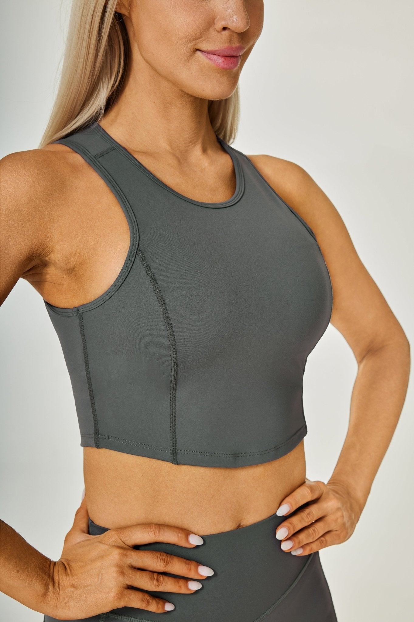 Airflow Built - in Tank Bra - Dark Grey - MYSILVERWIND
