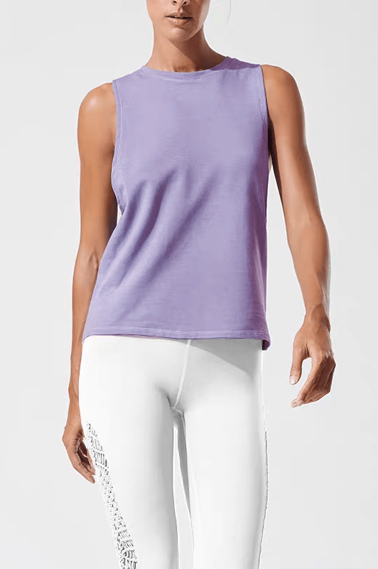 Astra Handwoven Open - Back Active Tank - Lavender Purple (Each piece is crafted over 100 days—please do not measure it by the standards of mechanical replication.） - MYSILVERWIND