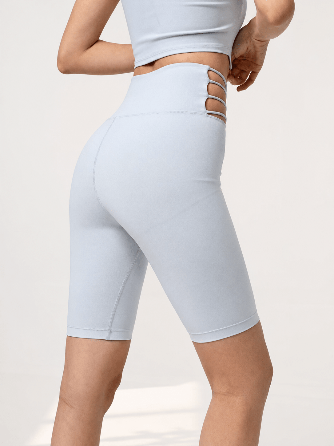 AsymFit No-Front-Seam Asymmetric Waist Biker Shorts - MYSILVERWIND