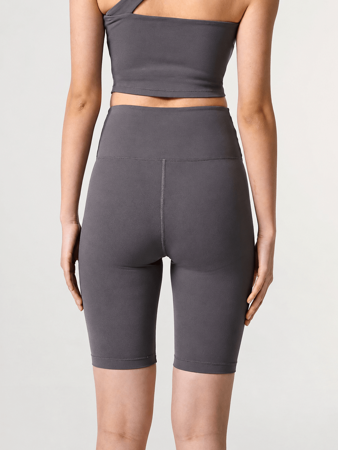 AsymFit No-Front-Seam Asymmetric Waist Biker Shorts - MYSILVERWIND