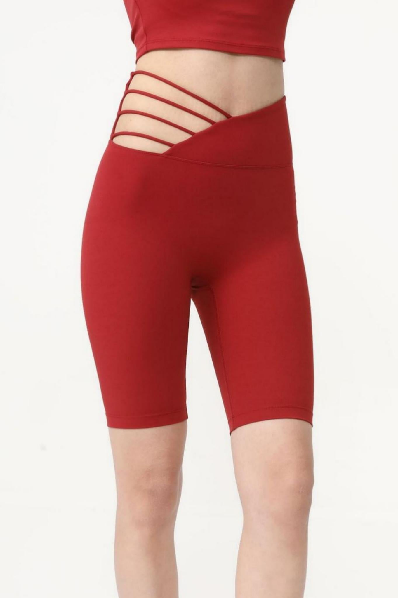 AsymFit No-Front-Seam Asymmetric Waist Biker Shorts - MYSILVERWIND