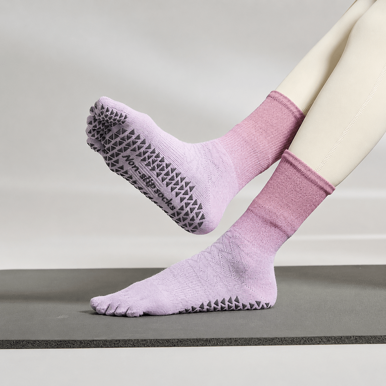 AuraGrip Five - Toe Non - Slip Yoga Socks - MYSILVERWIND