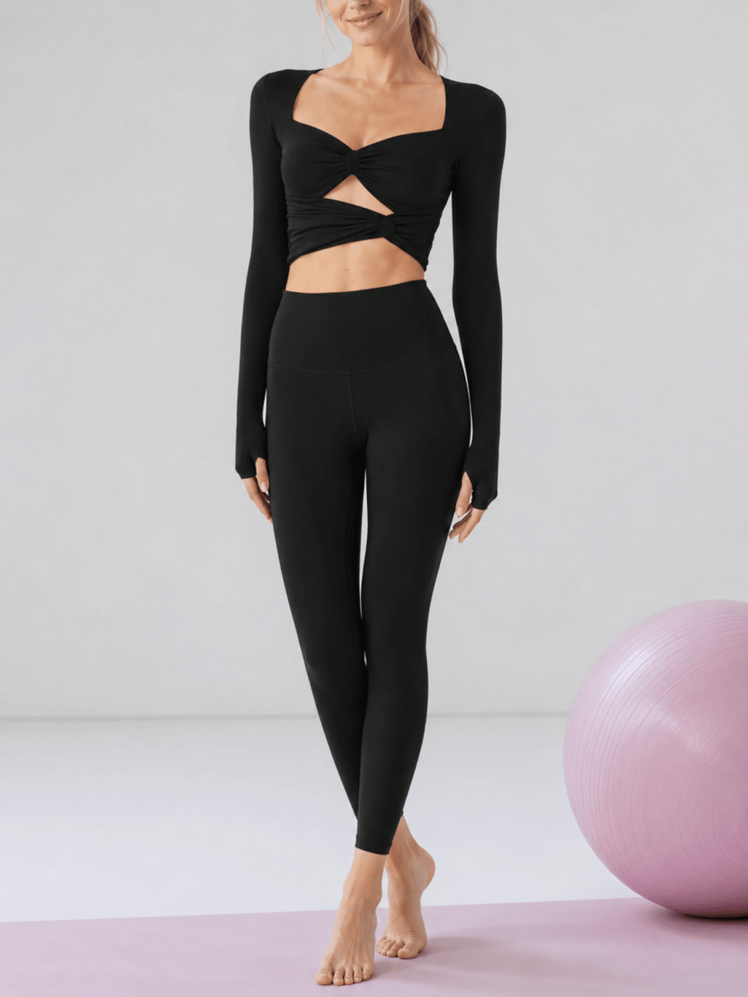 Auraluxe Long Sleeve Pilates Yoga Set - MYSILVERWIND