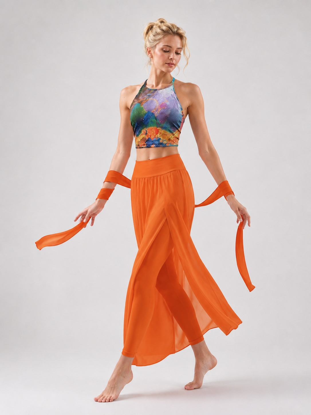 Dunara Flying Apsara Chiffon Yoga Set SILVERWIND