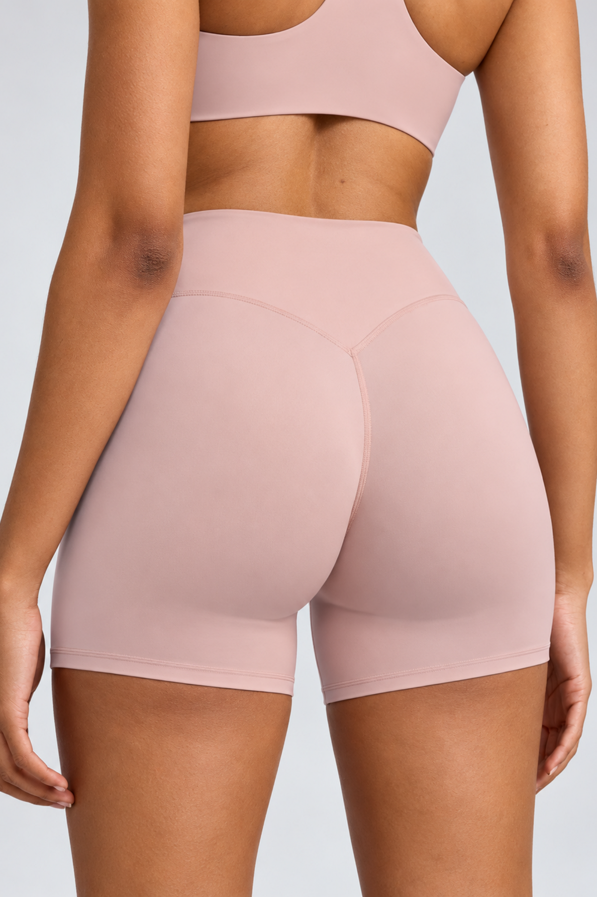 Velmora Brushed Bare-Feel Yoga Shorts SILVERWIND
