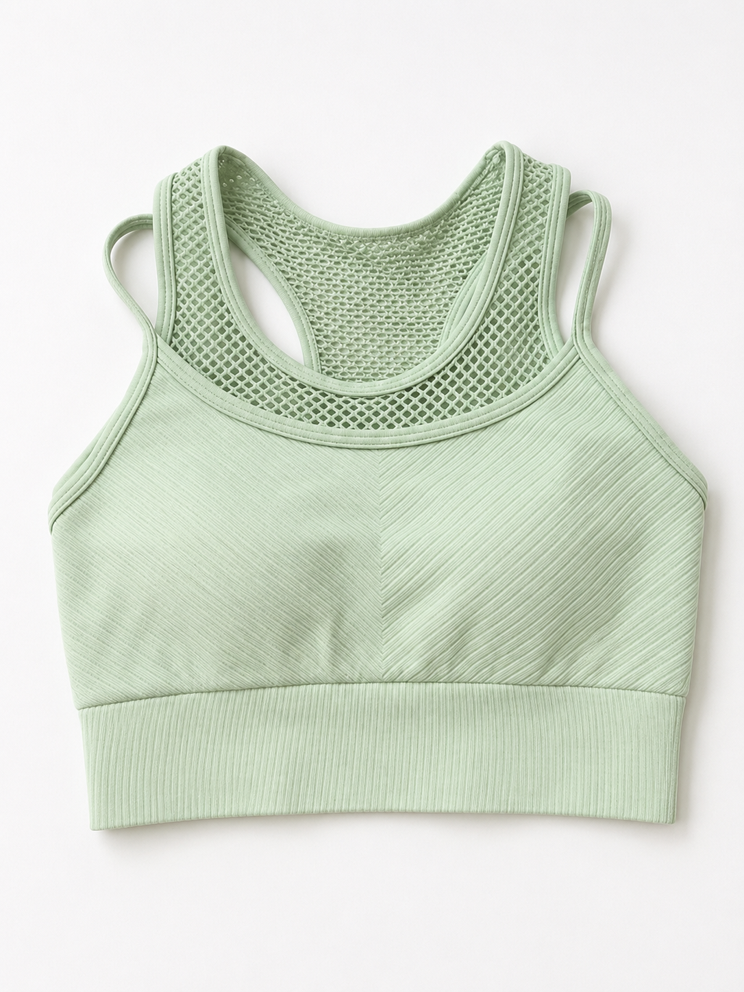 Seamless Padded Sports Bra with Breathable Mesh Detail SILVERWIND