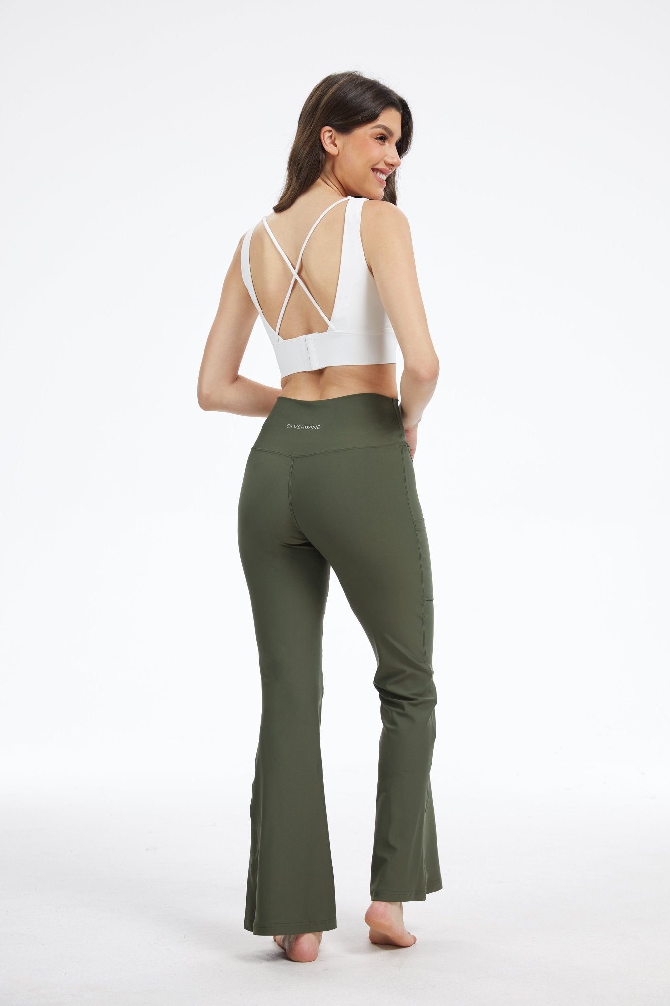 Bare High - waisted Flare Leggings - Turquoise - MYSILVERWIND