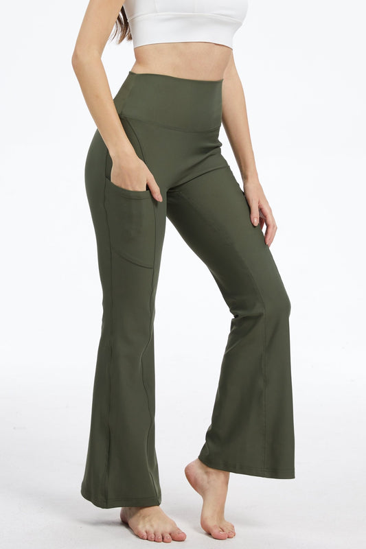 Bare High - waisted Flare Leggings - Turquoise - MYSILVERWIND
