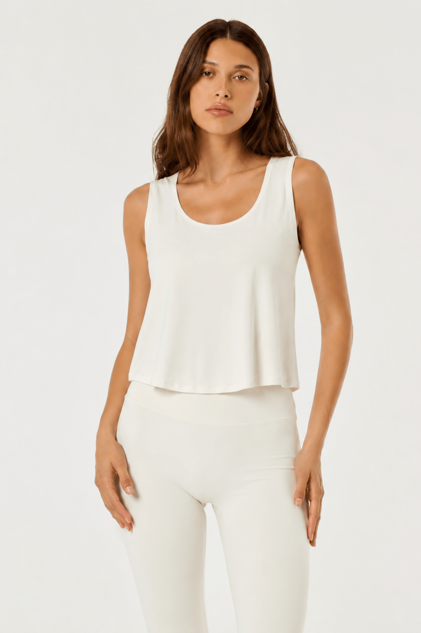 Bare Skin Tie - Back Lace Cover - Up Tank - White - MYSILVERWIND
