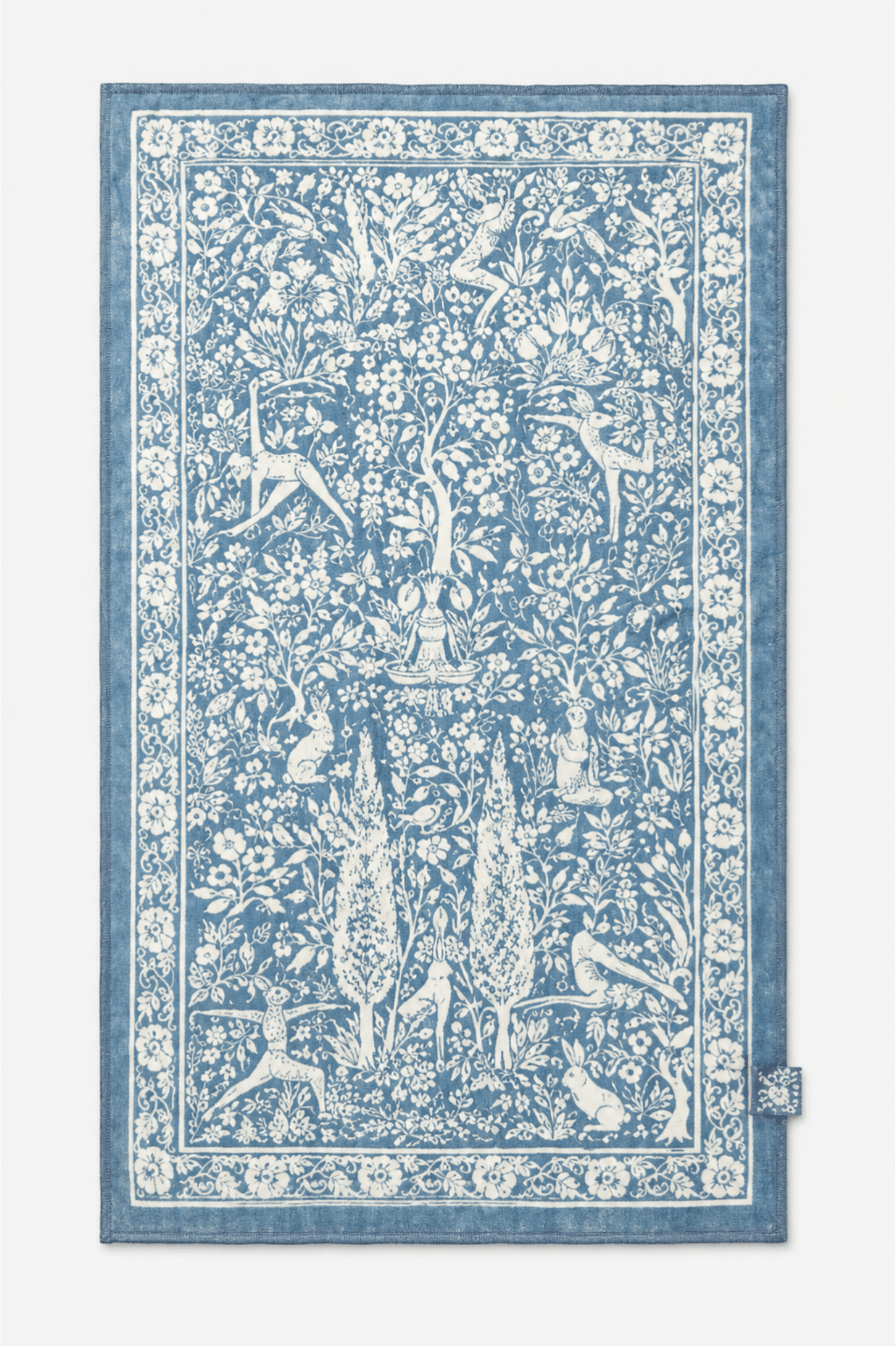 Blue Bunny Double-Sided Print Yoga Hand Towel - MYSILVERWIND