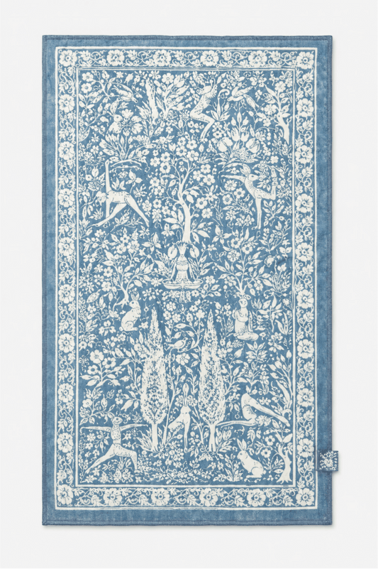 Blue Bunny Double-Sided Print Yoga Hand Towel - MYSILVERWIND