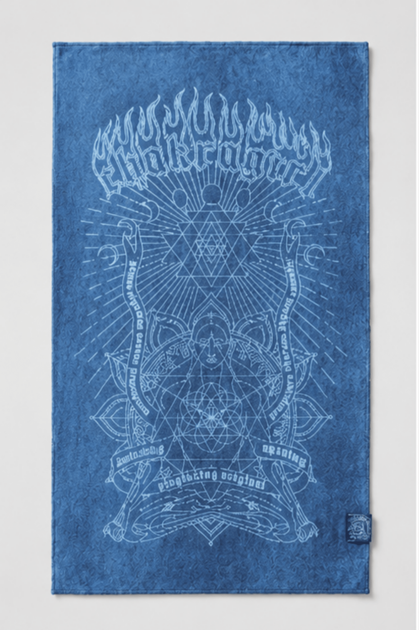 Blue Chakra Energy Double-Sided Print Yoga Hand Towel - MYSILVERWIND