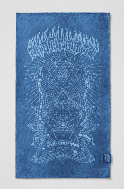 Blue Chakra Energy Double-Sided Print Yoga Hand Towel - MYSILVERWIND