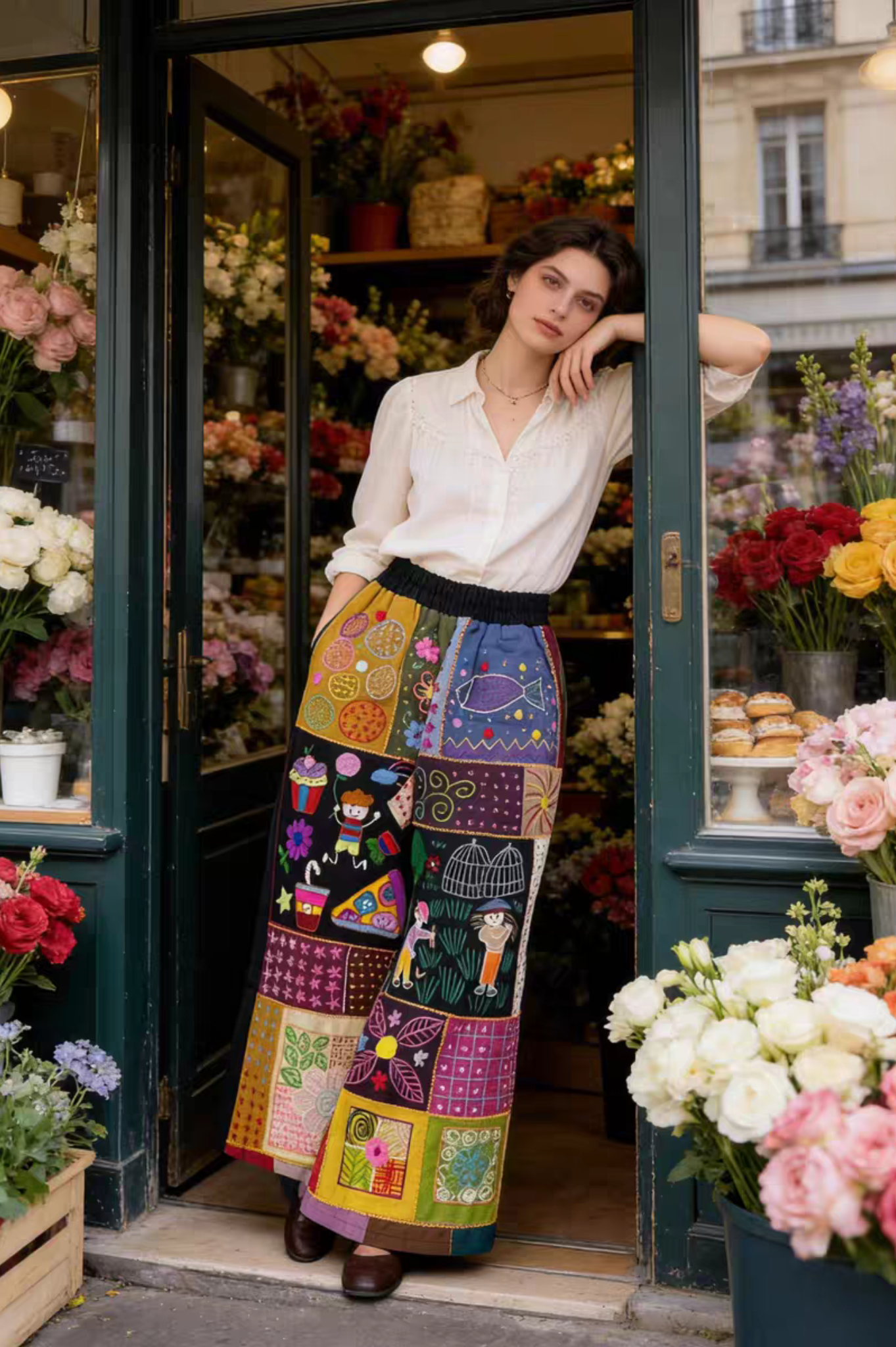 Boho Patchwork Embroidered Pants – Handmade in Chiang Mai - MYSILVERWIND
